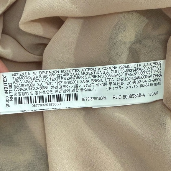 Zara Printed Boho Metallic Yarn Floral Midi Dress, Cream Tan Gold size M - Picture 9 of 10